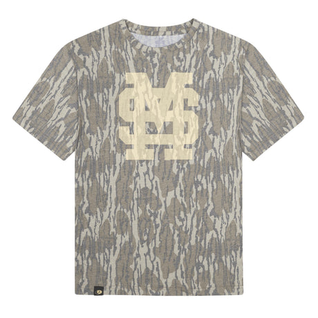 Mississippi State MS Logo Mossy Oak Youth Tee, cream print on Mossy Oak Bottomland