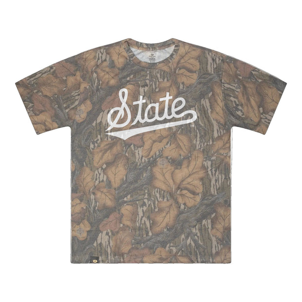 Mississippi State Script Mossy Oak Tee (Fall Foliage)