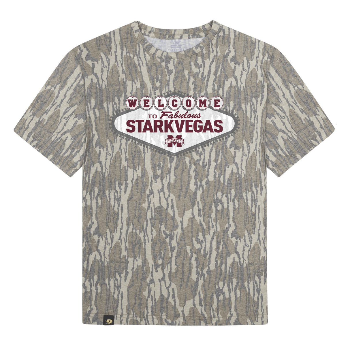 Welcome to StarkVegas Mossy Oak Tee, multicolor print on Mossy Oak Bottomland