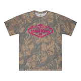 Welcome to StarkVegas Mossy Oak Tee, pink print on Mossy Oak Fall Foliage