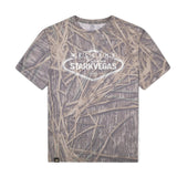 Welcome to StarkVegas Mossy Oak Tee, white print on Mossy Oak Shadow Grass