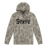 Mississippi State Mossy Oak Hoodie, black print on Mossy Oak Bottomland