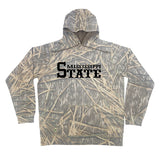 Mississippi State Mossy Oak Hoodie, black print on Mossy Oak Shadow Grass