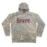 Mississippi State Mossy Oak Hoodie, maroon print on Mossy Oak Shadow Grass