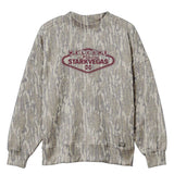 Welcome to StarkVegas Mossy Oak Mockneck Sweatshirt (Bottomland), maroon print on Mossy Oak Bottomland