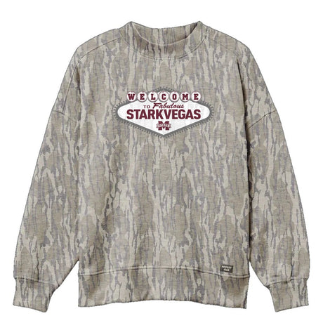 Welcome to StarkVegas Mossy Oak Mockneck Sweatshirt (Bottomland), multicolor print on Mossy Oak Bottomland