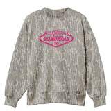 Welcome to StarkVegas Mossy Oak Mockneck Sweatshirt (Bottomland), pink print on Mossy Oak Bottomland