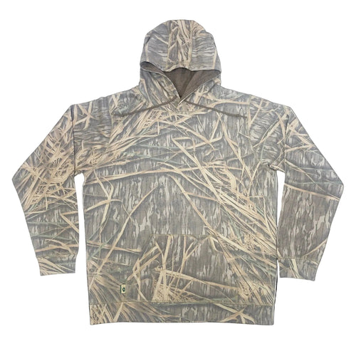 Mossy Oak Shadow Grass washed out tri-blend hoodie, blank