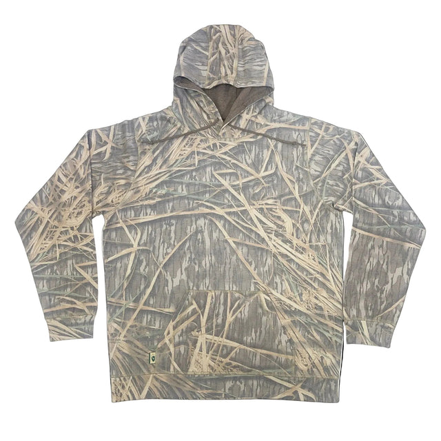 Mossy Oak Shadow Grass washed out tri-blend hoodie, blank