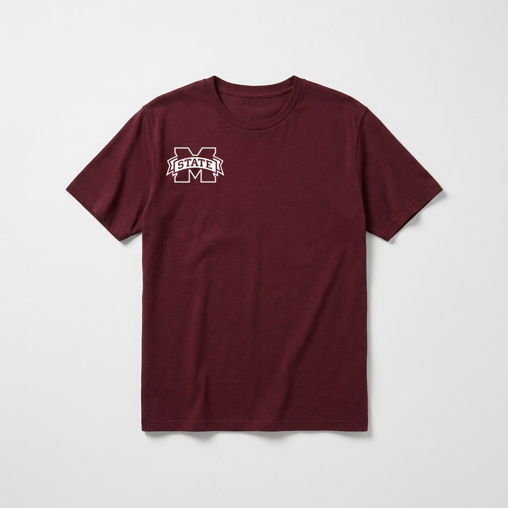 Mississippi State leftchest tee — Maroon