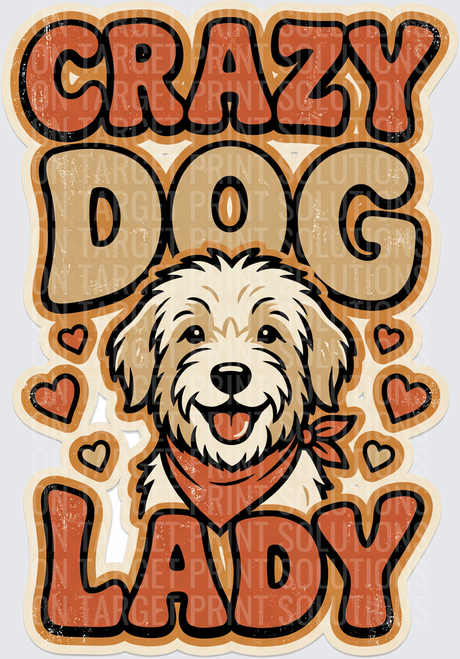 Crazy Dog Lady Goldendoodle Bandana Retro Hearts Design