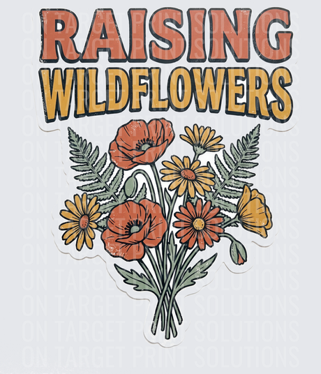 Raising Wildflowers Vintage Floral Bouquet with Poppies