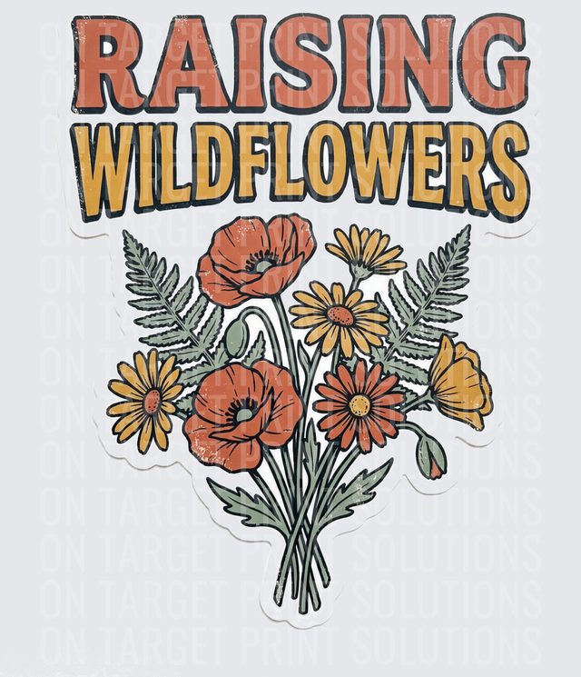 Raising Wildflowers Vintage Floral Bouquet with Poppies