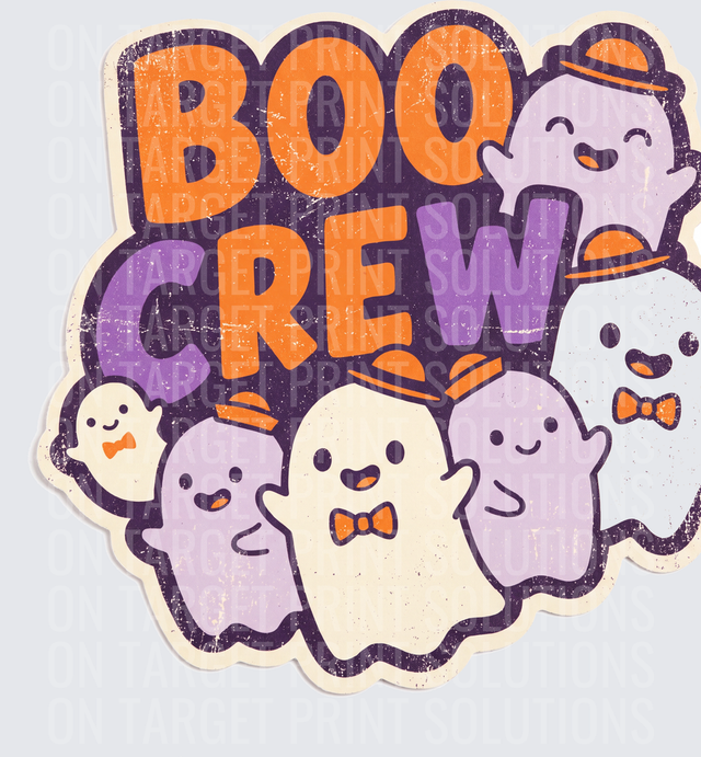 Boo Crew Cute Halloween Ghost Squad Vintage Distressed