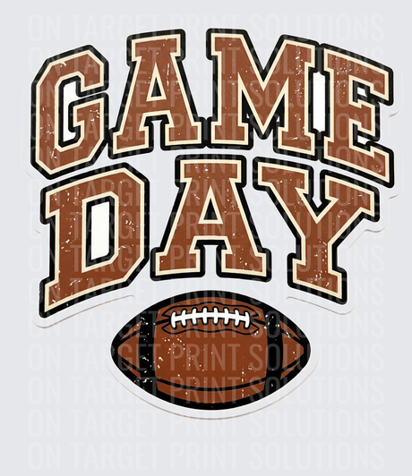 Game Day Distressed Varsity Text Football Graphic