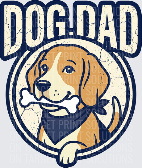 Dog Dad Vintage Distressed Beagle with Bone Badge