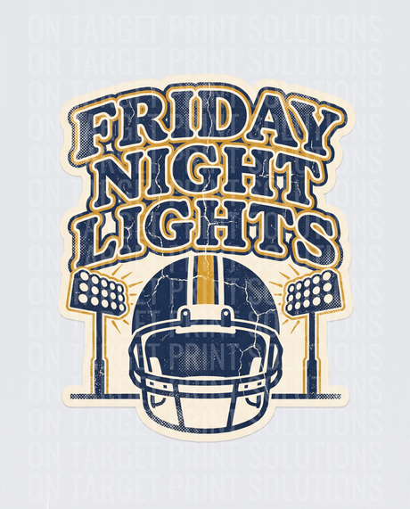 Friday Night Lights Vintage Football Helmet Stadium Lights
