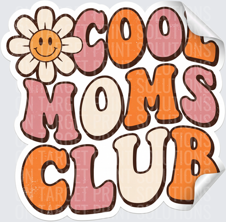 Cool Moms Club Retro Groovy Daisy Smiley Face