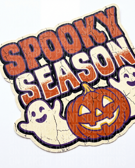 Spooky Season Vintage Distressed Ghost Jack-O-Lantern