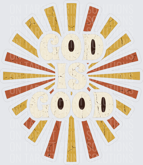 God Is Good Retro Sunburst Distressed Vintage Design