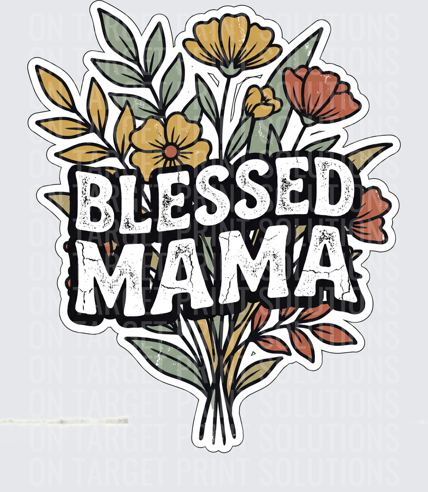 Blessed Mama Distressed Floral Bouquet Wildflower Bundle