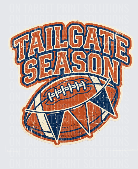 Tailgate Season Vintage Distressed Football Badge